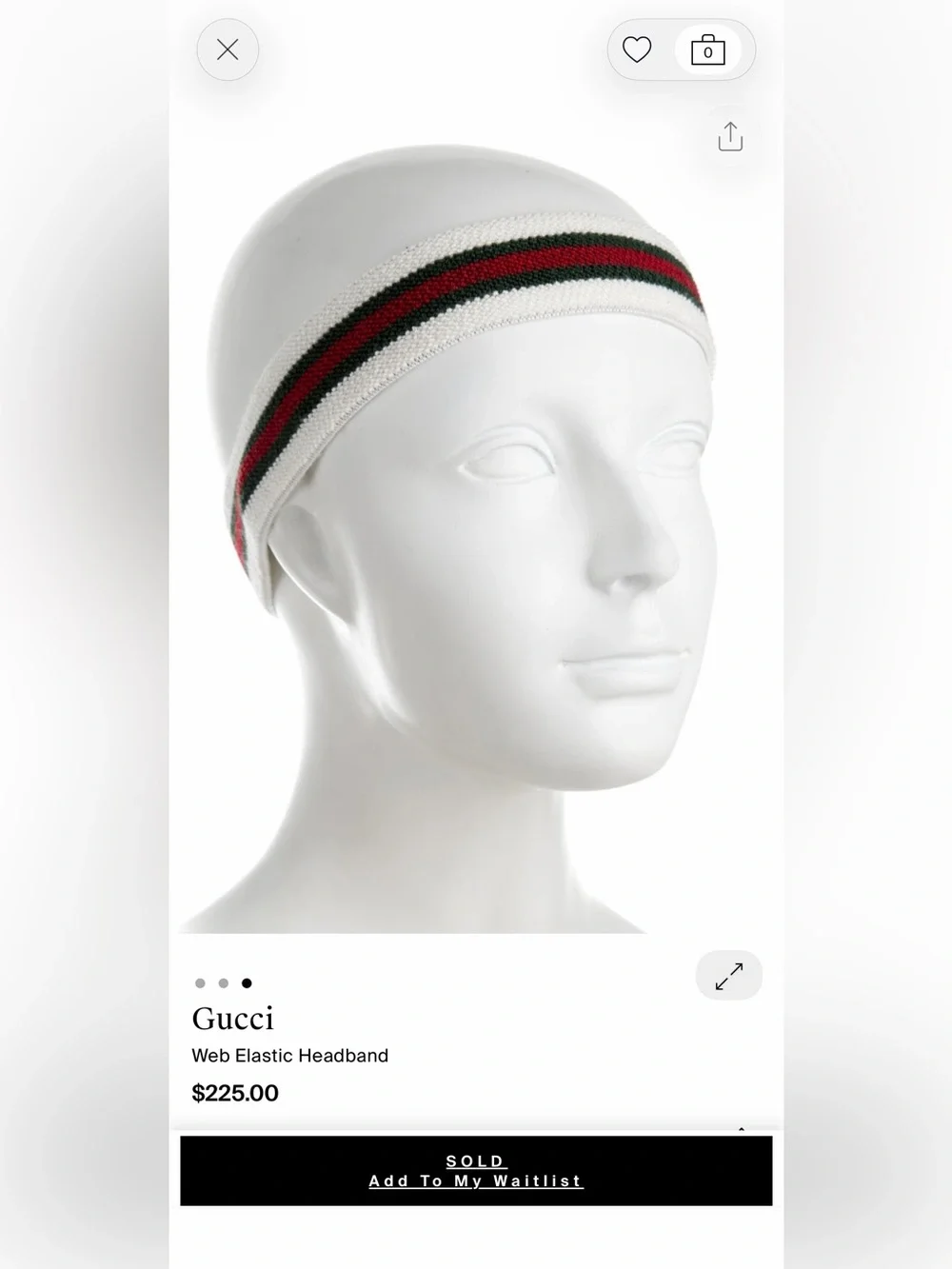 Gucci Web Elastic Headband (Authenticated by TRR)